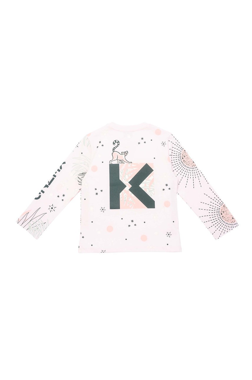 

Дитяча бавовняна кофта Kenzo Kids колір рожевий візерунок