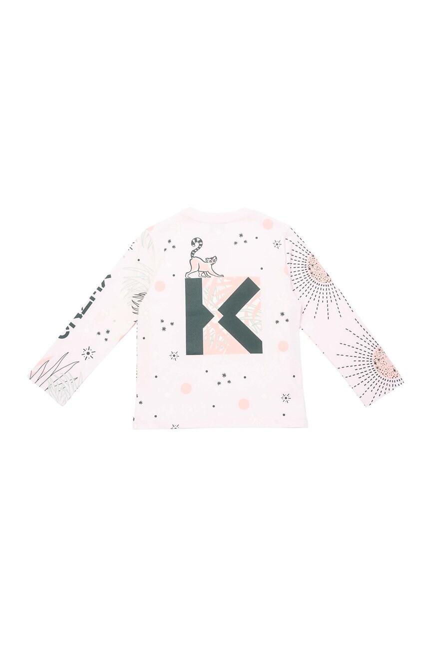 

Детская хлопковая кофта Kenzo Kids цвет розовый с узором