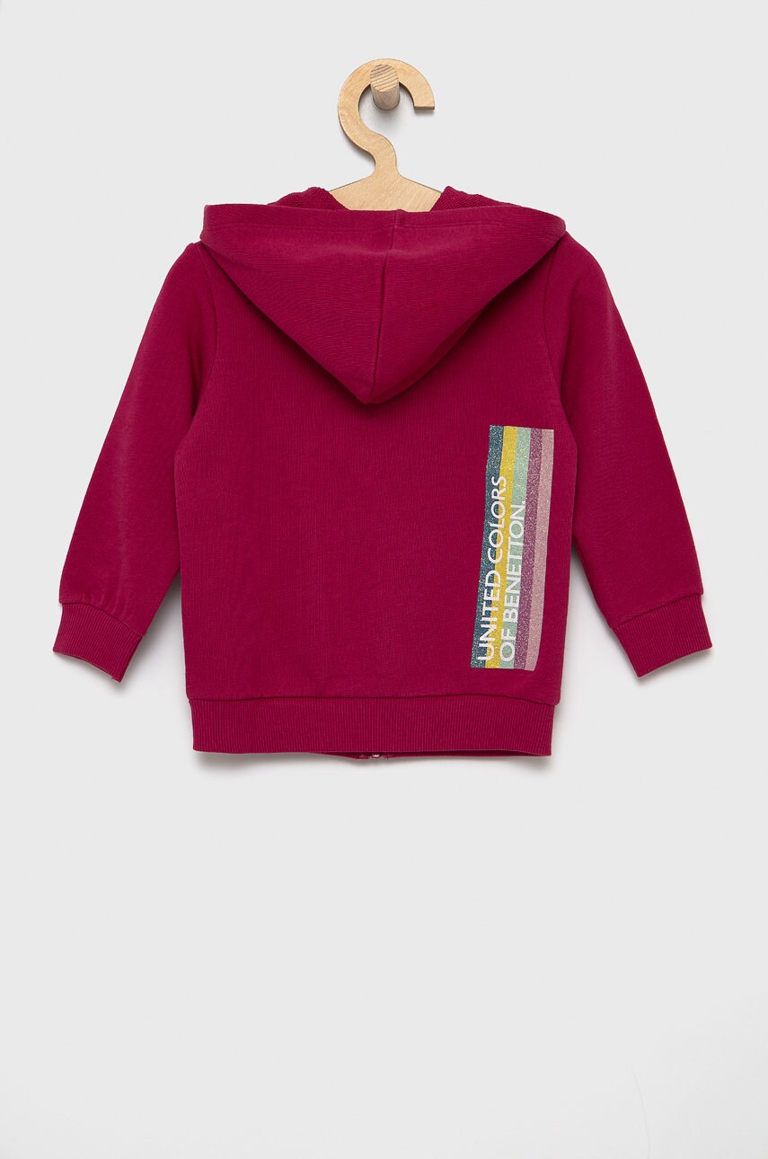 

Детская хлопковая кофта United Colors of Benetton цвет розовый с принтом