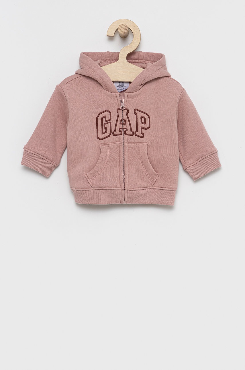 

Детски суичър GAP в розово с десен, Розов