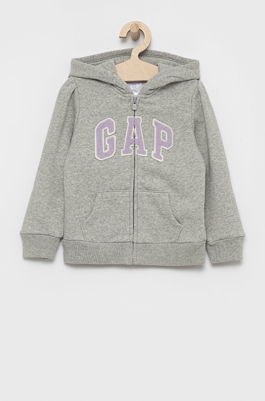 

Детски суичър GAP в сиво с апликация, Сив
