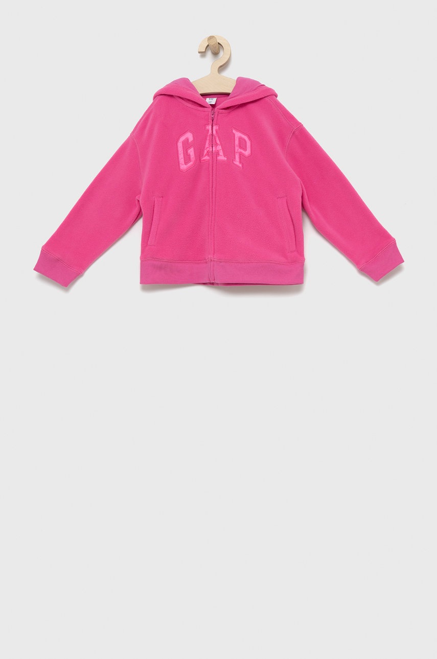 

Детски суичър GAP в розово с изчистен дизайн, Розов