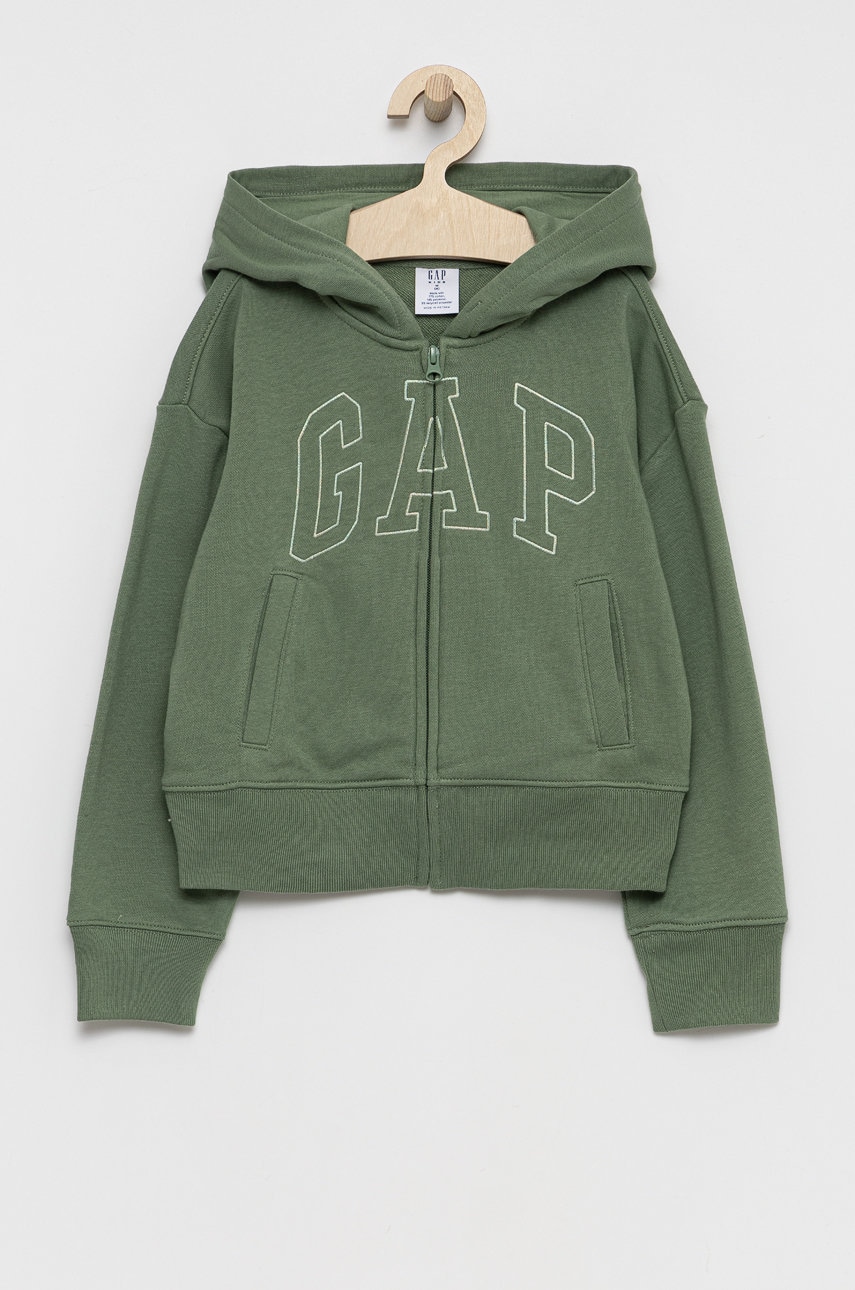 

Детски суичър GAP в зелено с апликация, Зелен