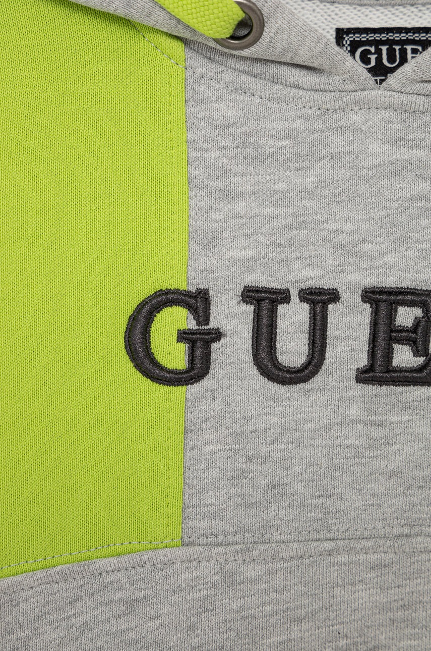 

Детская хлопковая кофта Guess цвет серый с аппликацией