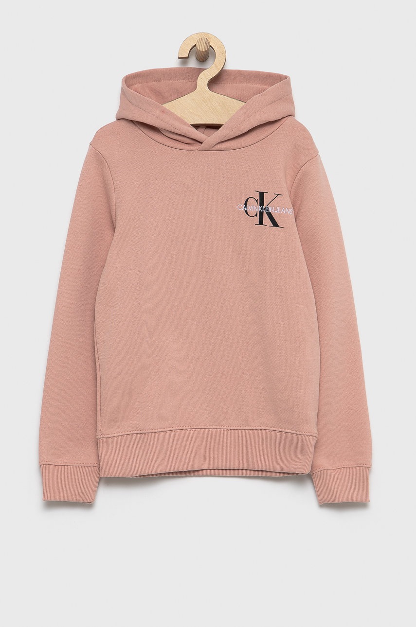 

Calvin Klein Jeans - Детски памучен суичър, Розов