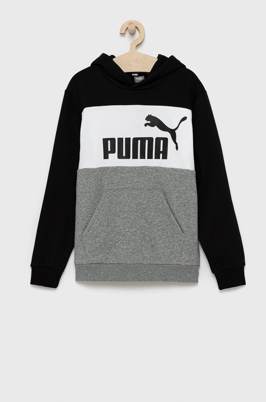 Puma bluză copii culoarea negru, cu imprimeu