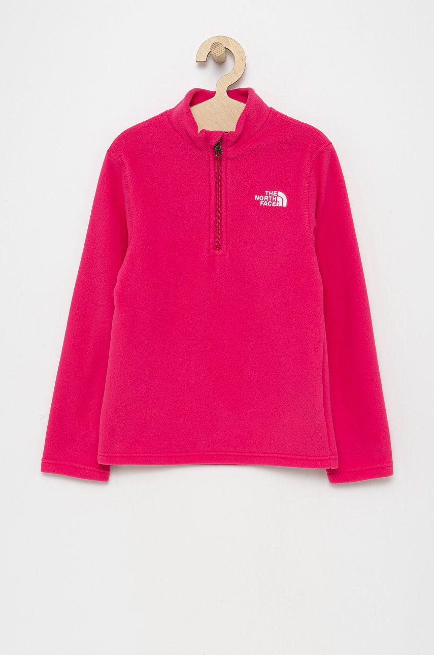 The North Face Bluza dziecięca kolor różowy gładka