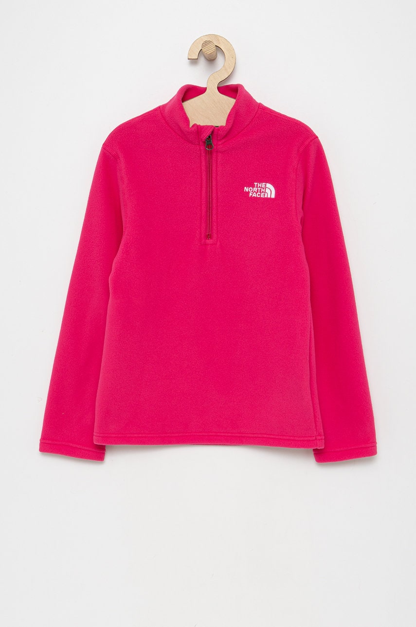The North Face bluză copii culoarea roz, material neted