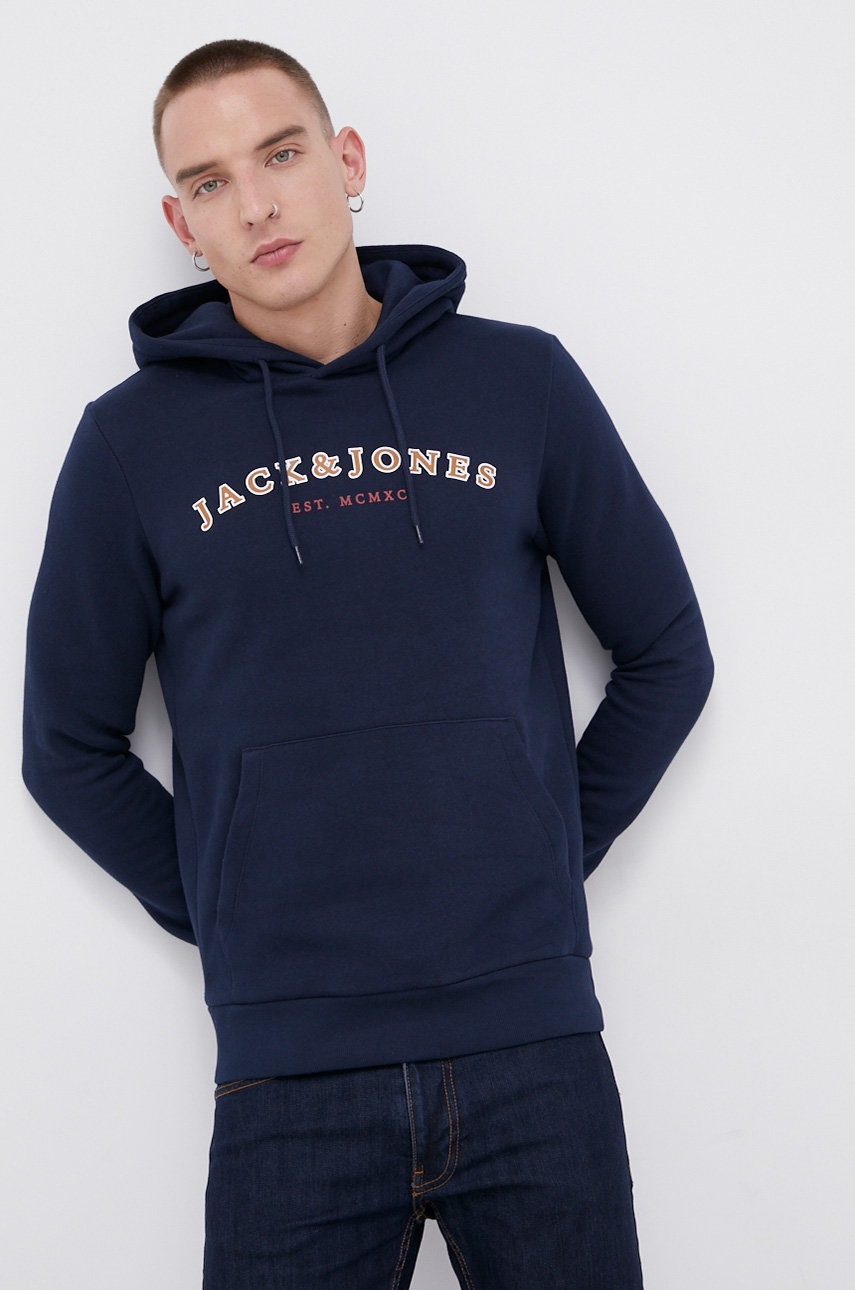 

Суичър Jack & Jones мъжки в тъмносиньо с принт, Тъмносин