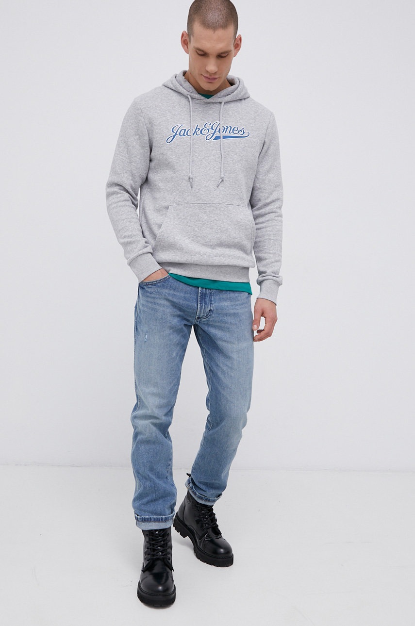 

Кофта Jack & Jones чоловіча колір сірий з принтом