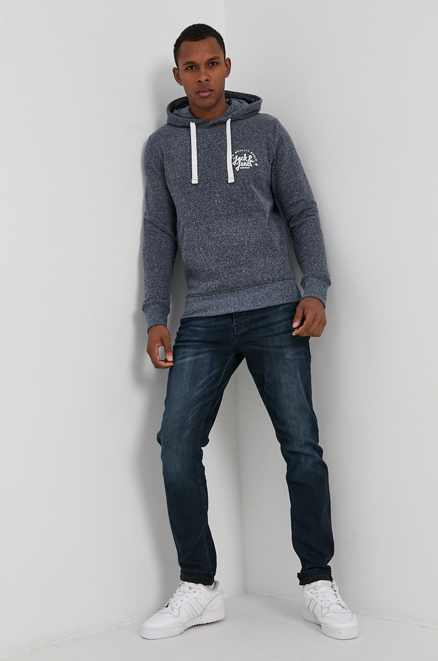 

Суичър Jack & Jones мъжки в тъмносиньо с принт, Тъмносин