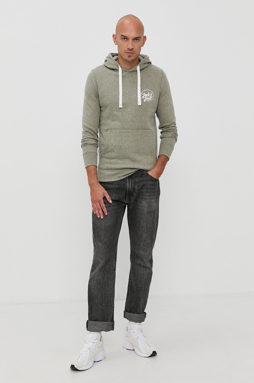 

Кофта Jack & Jones чоловіча колір зелений з принтом