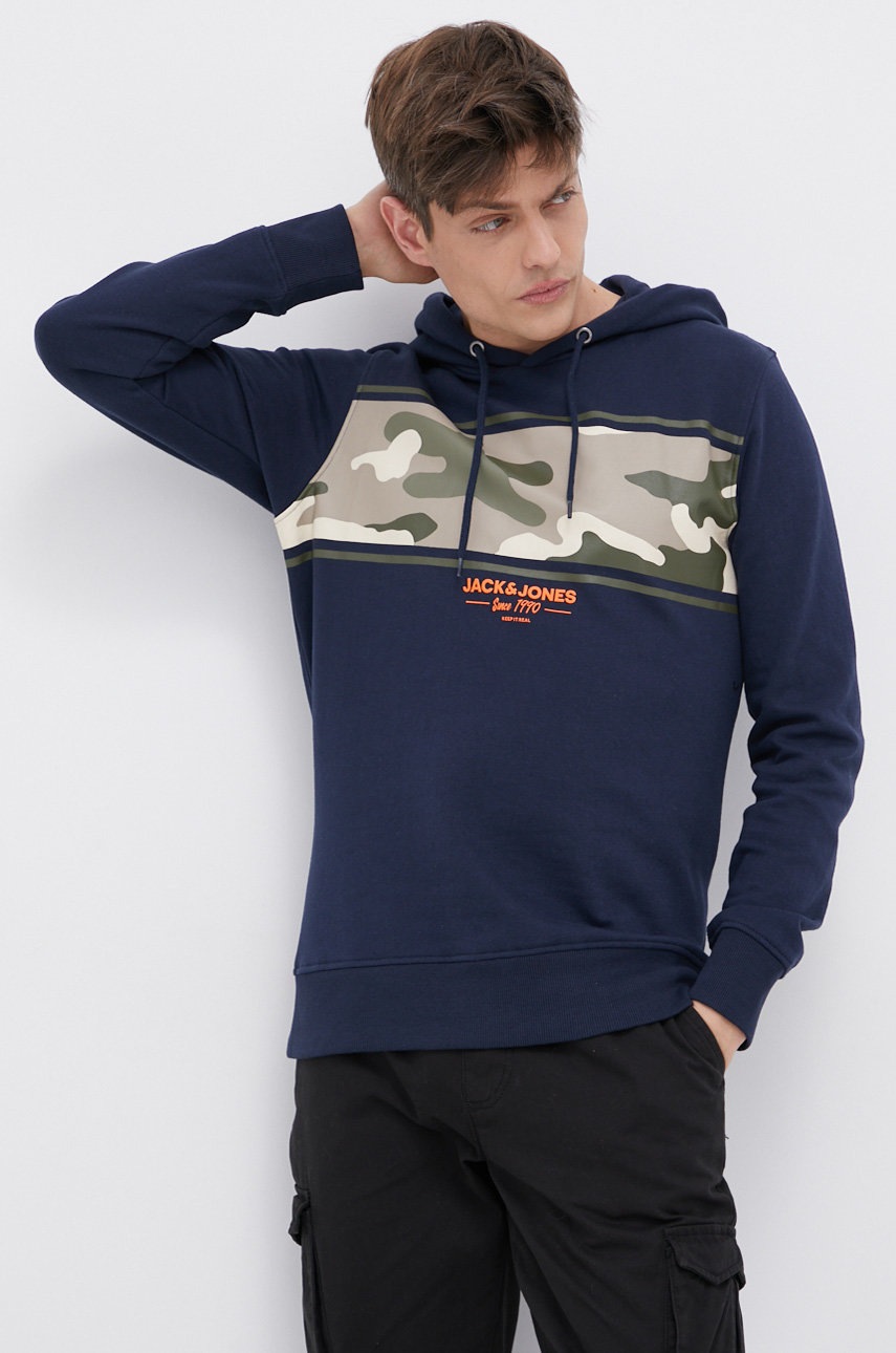

Суичър Jack & Jones мъжки в тъмносиньо с принт, Тъмносин