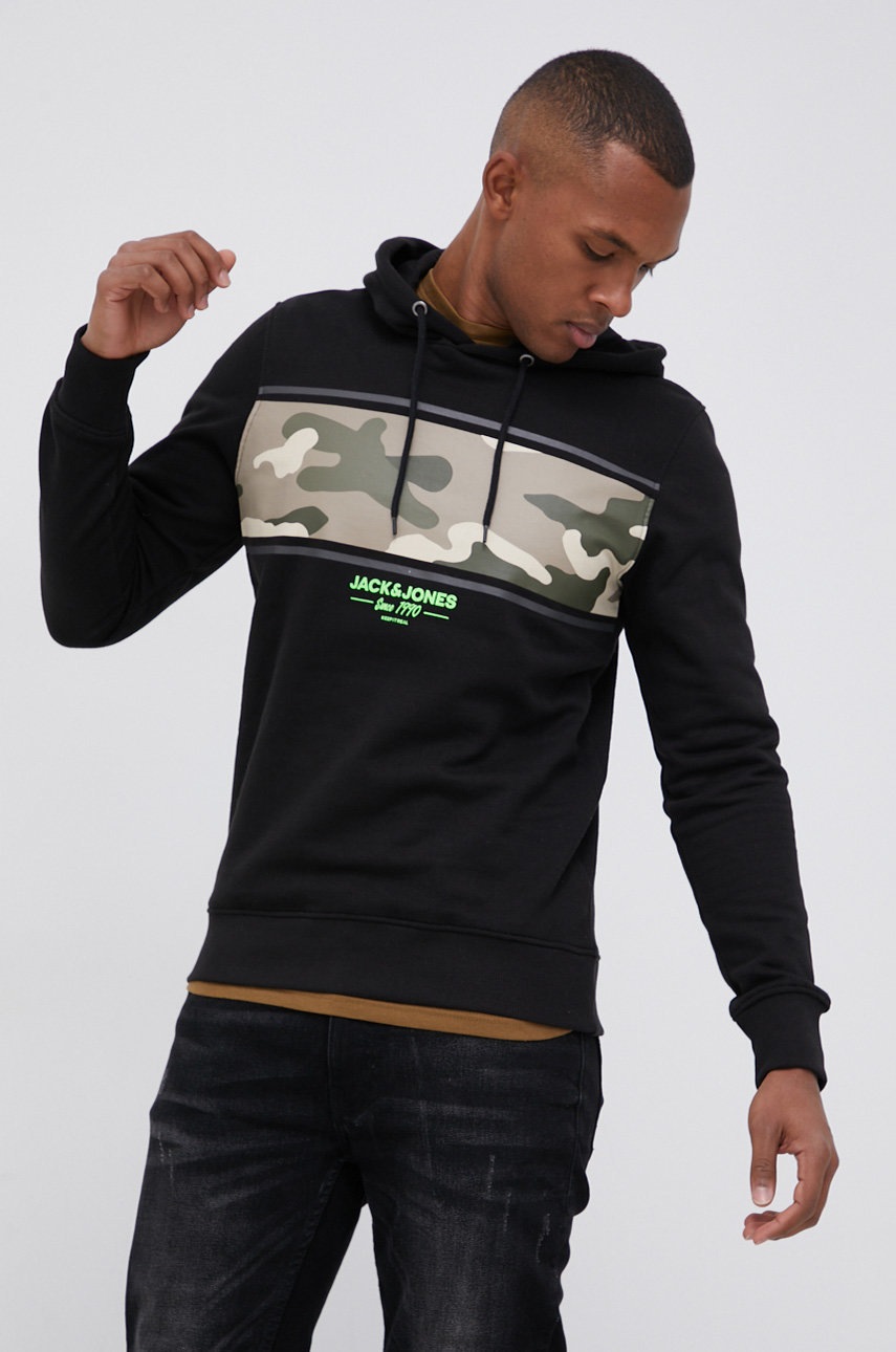 

Кофта Jack & Jones чоловіча колір чорний з принтом