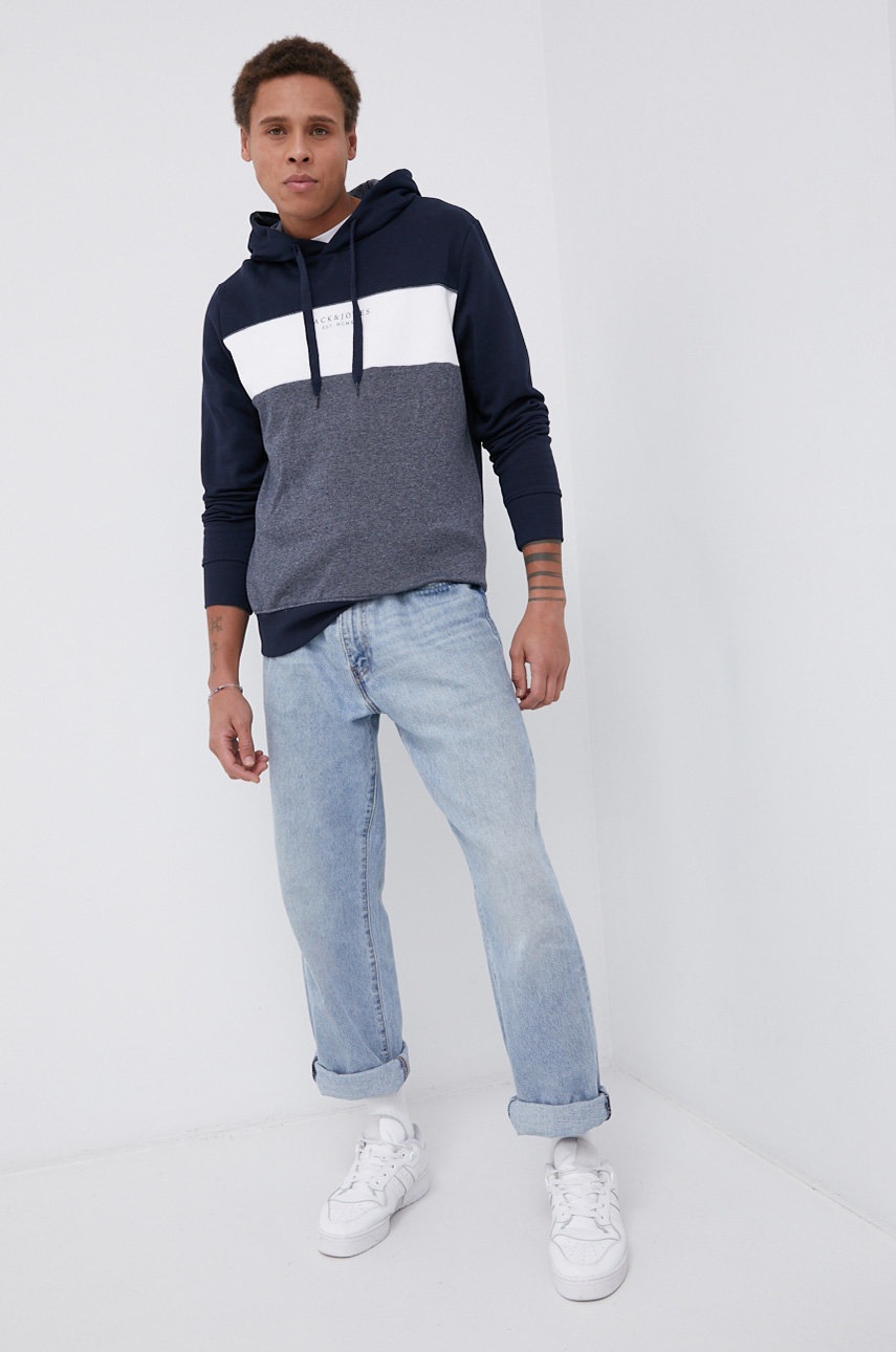 

Суичър Jack & Jones мъжки в тъмносиньо с изчистен дизайн, Тъмносин