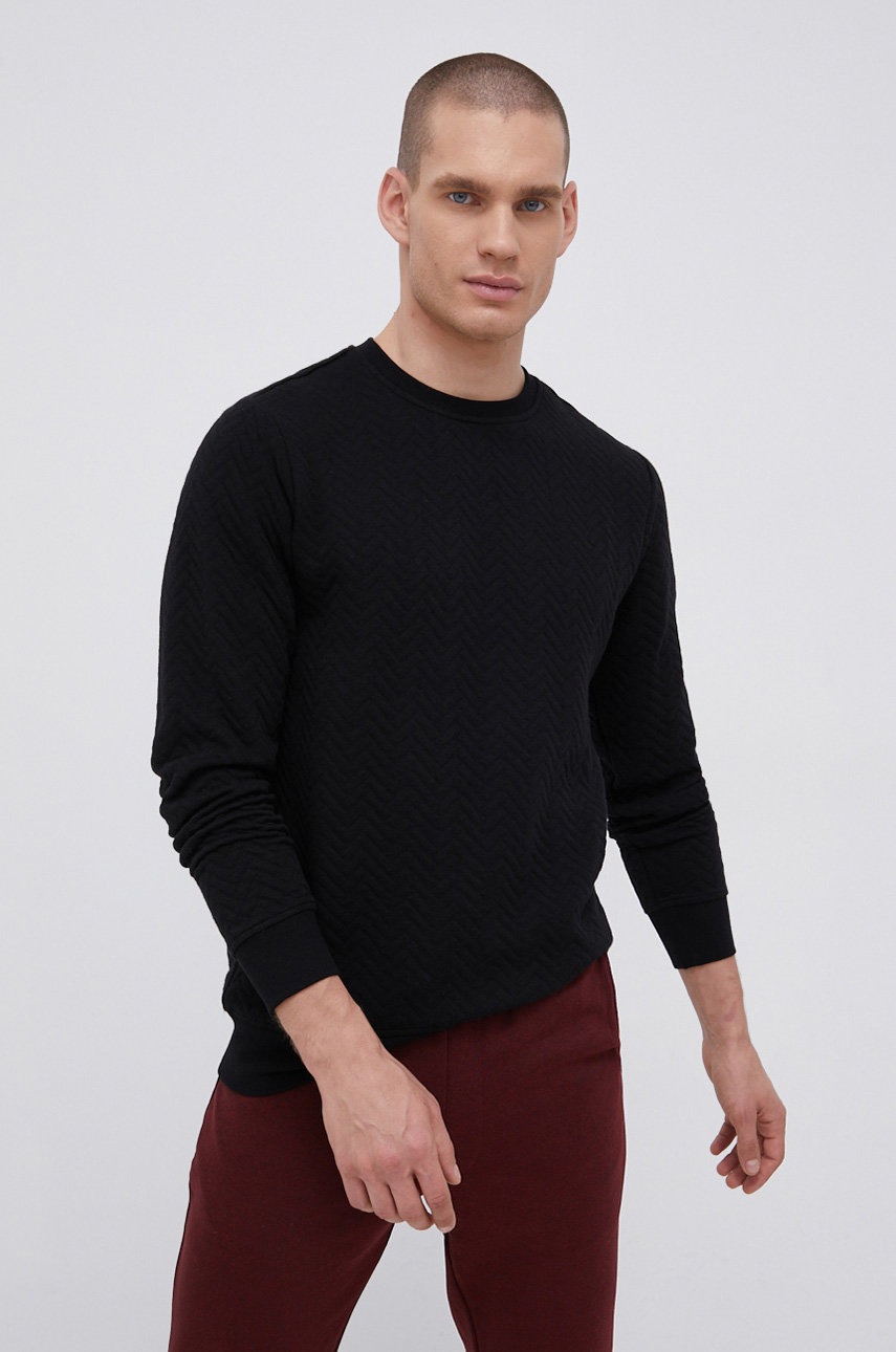 

Суичър Jack & Jones мъжки в меланж на черно, Черен