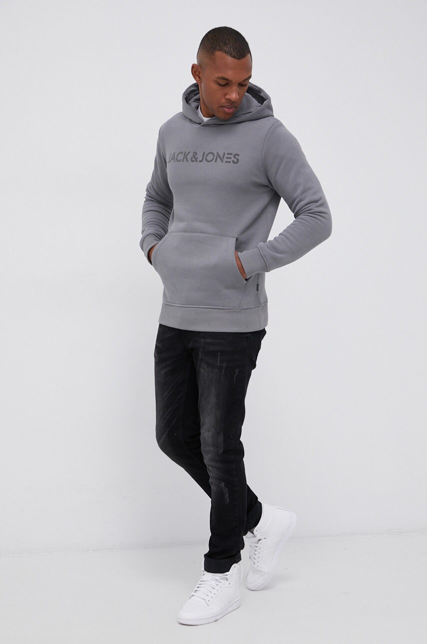 

Кофта Jack & Jones мужская цвет серый гладкая