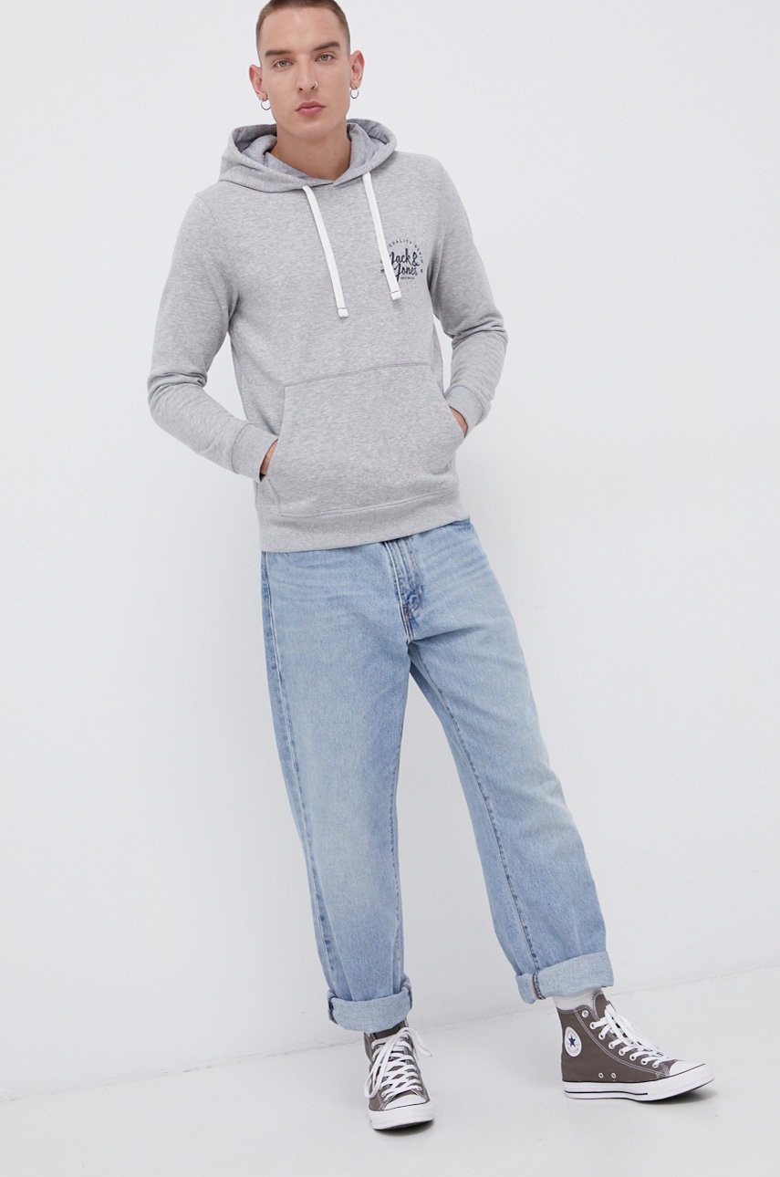 

Кофта Jack & Jones мужская цвет серый гладкая