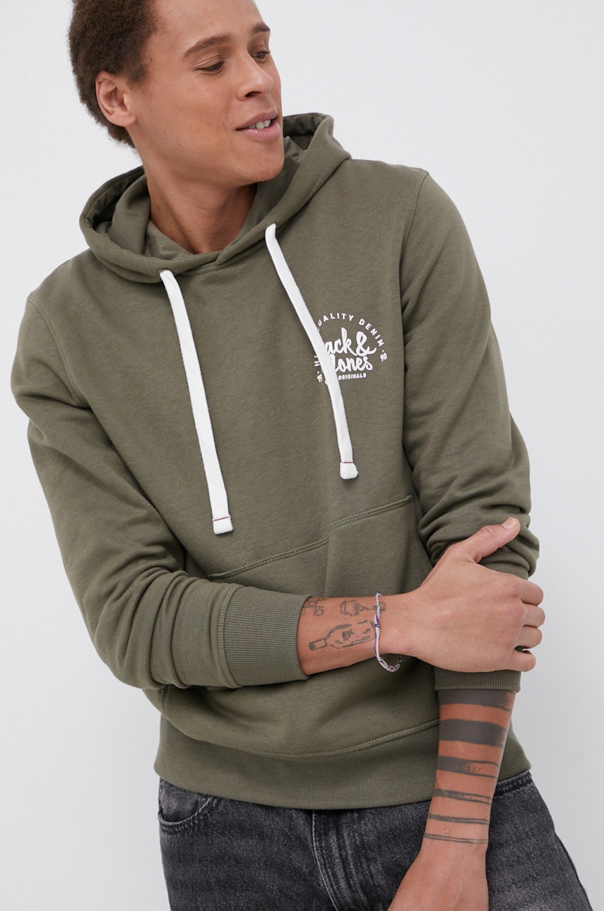

Суичър Jack & Jones мъжки в зелено с изчистен дизайн, Зелен