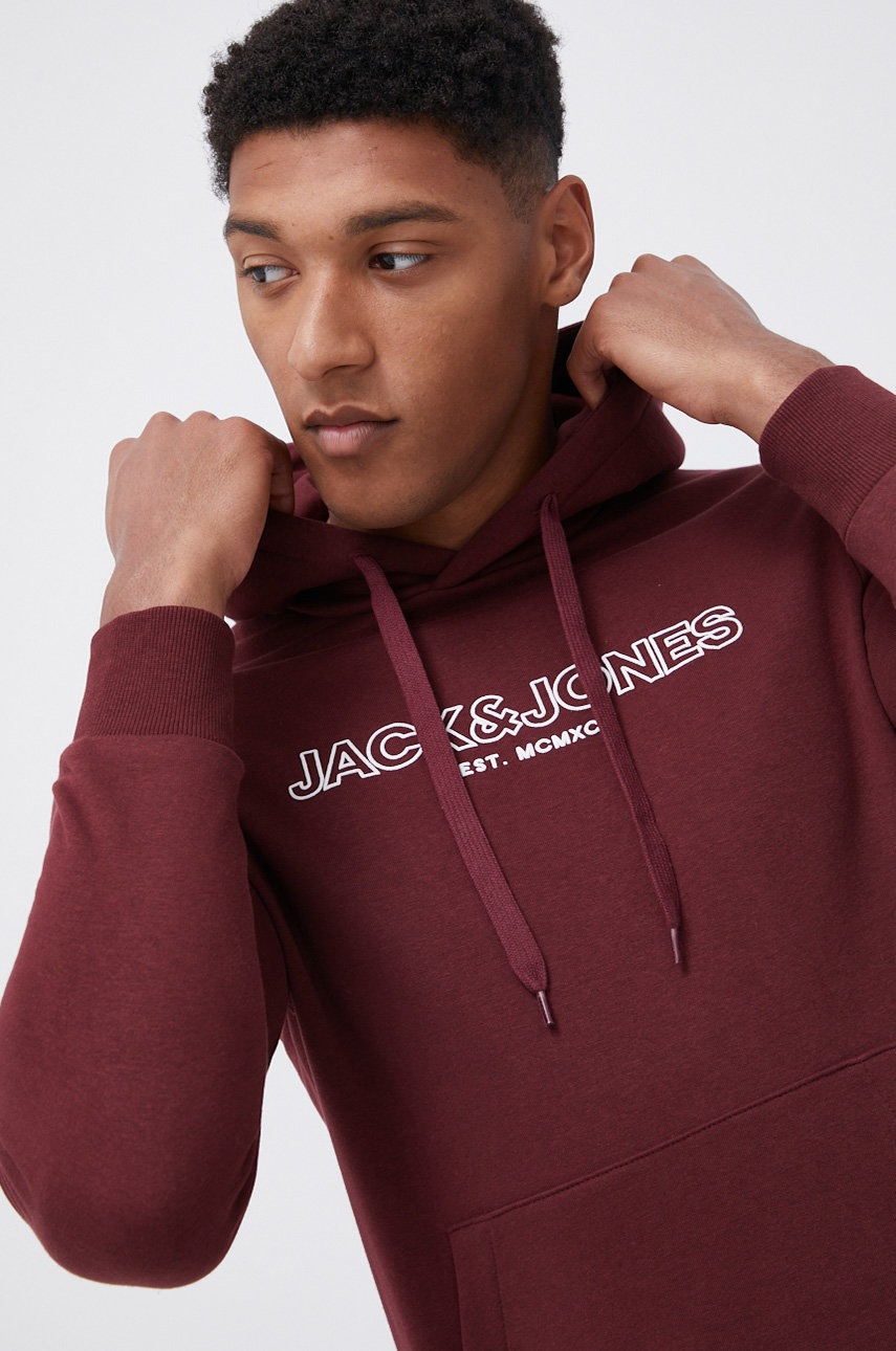 

Суичър Jack & Jones мъжки в бордо с принт