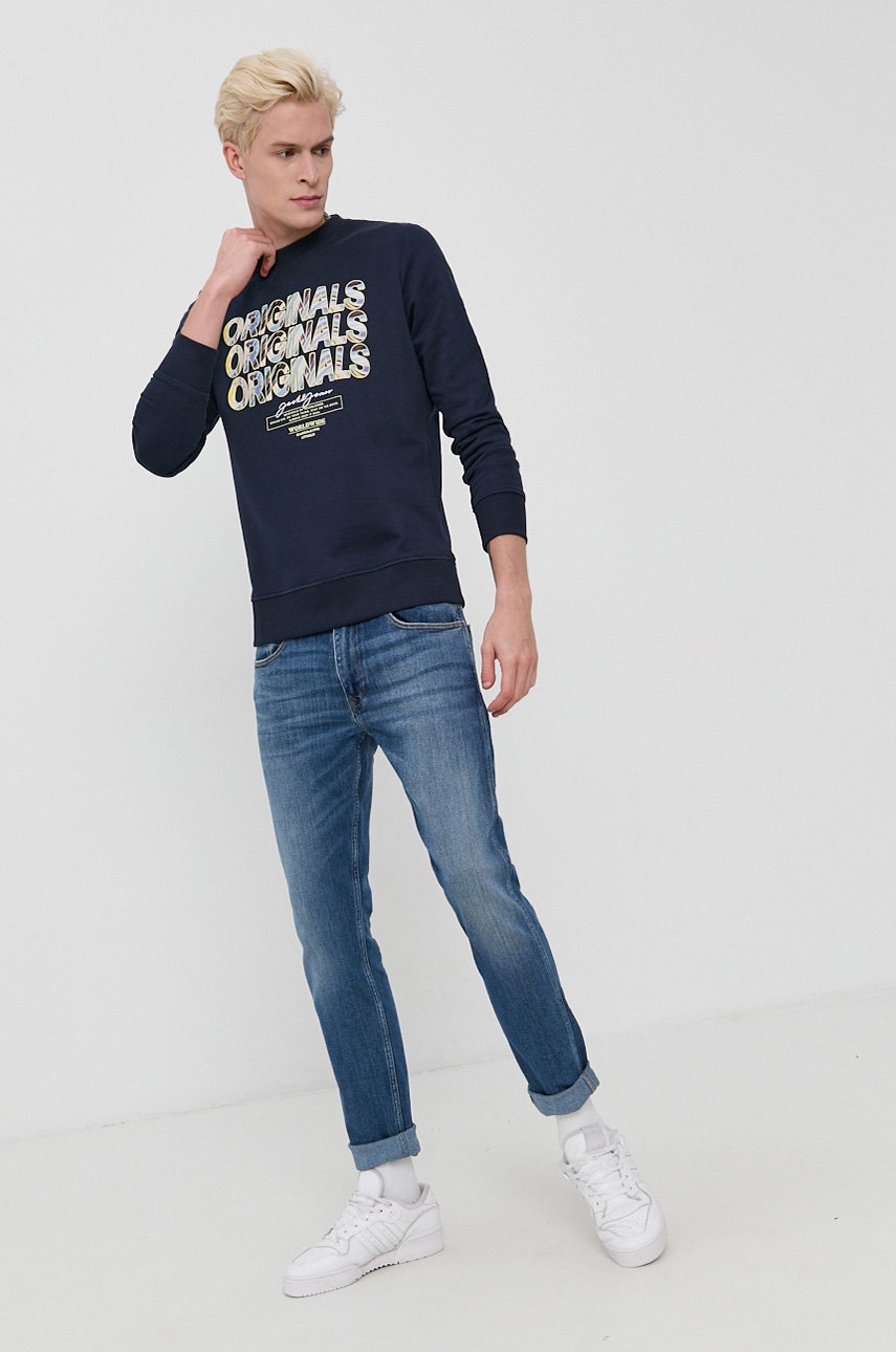 

Кофта Jack & Jones чоловіча колір синій гладка