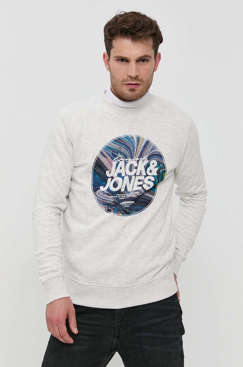 

Кофта Jack & Jones мужская цвет серый гладкая