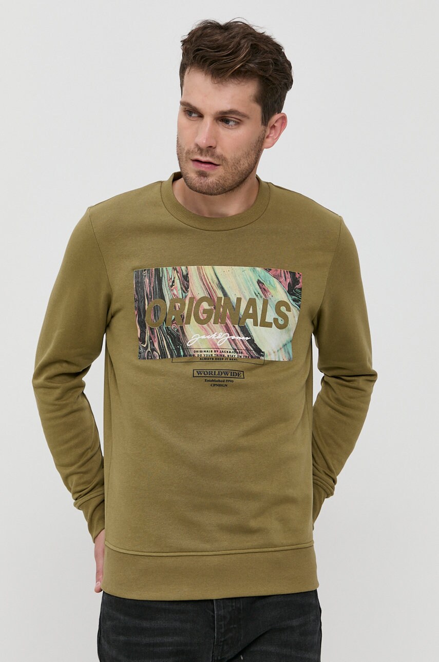

Суичър Jack & Jones мъжки в зелено с изчистен дизайн, Зелен