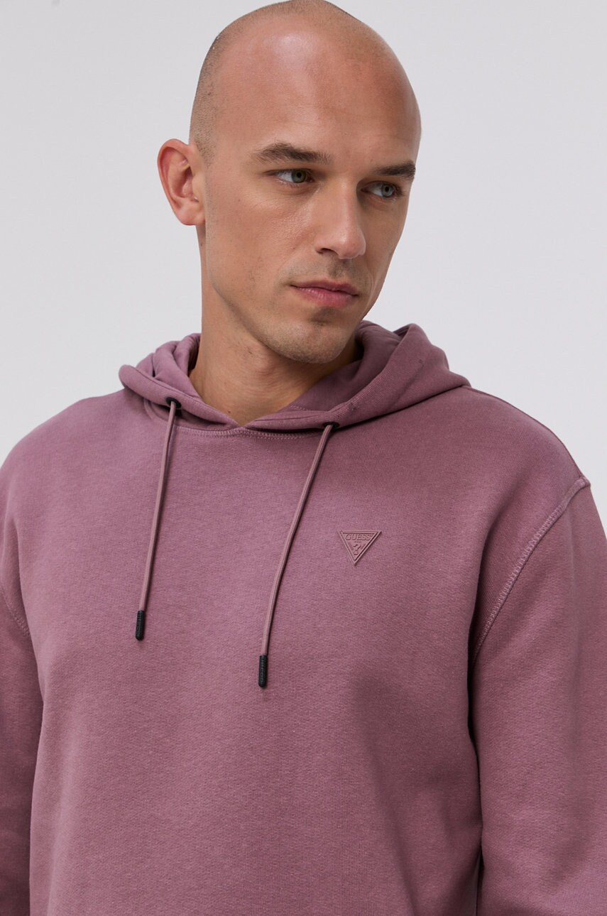 

Кофта Guess мужская цвет фиолетовый гладкая