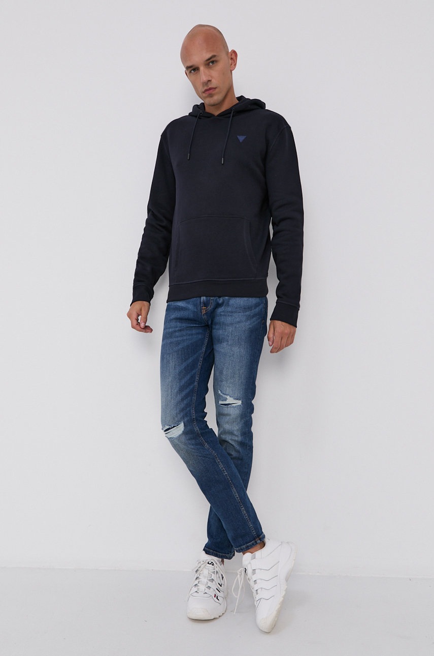 

Кофта Guess мужская цвет синий гладкая