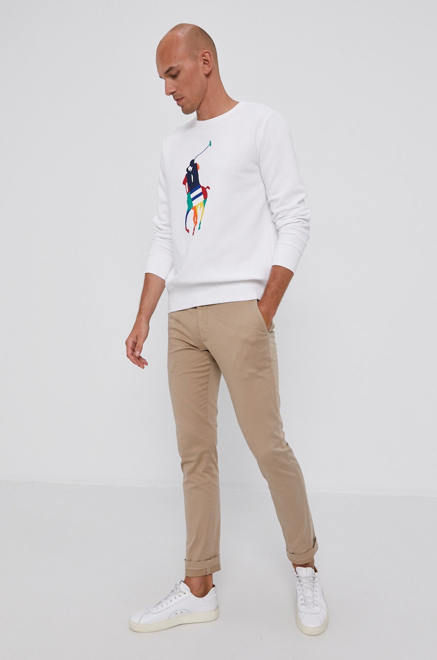 

Кофта Polo Ralph Lauren мужская цвет белый с принтом