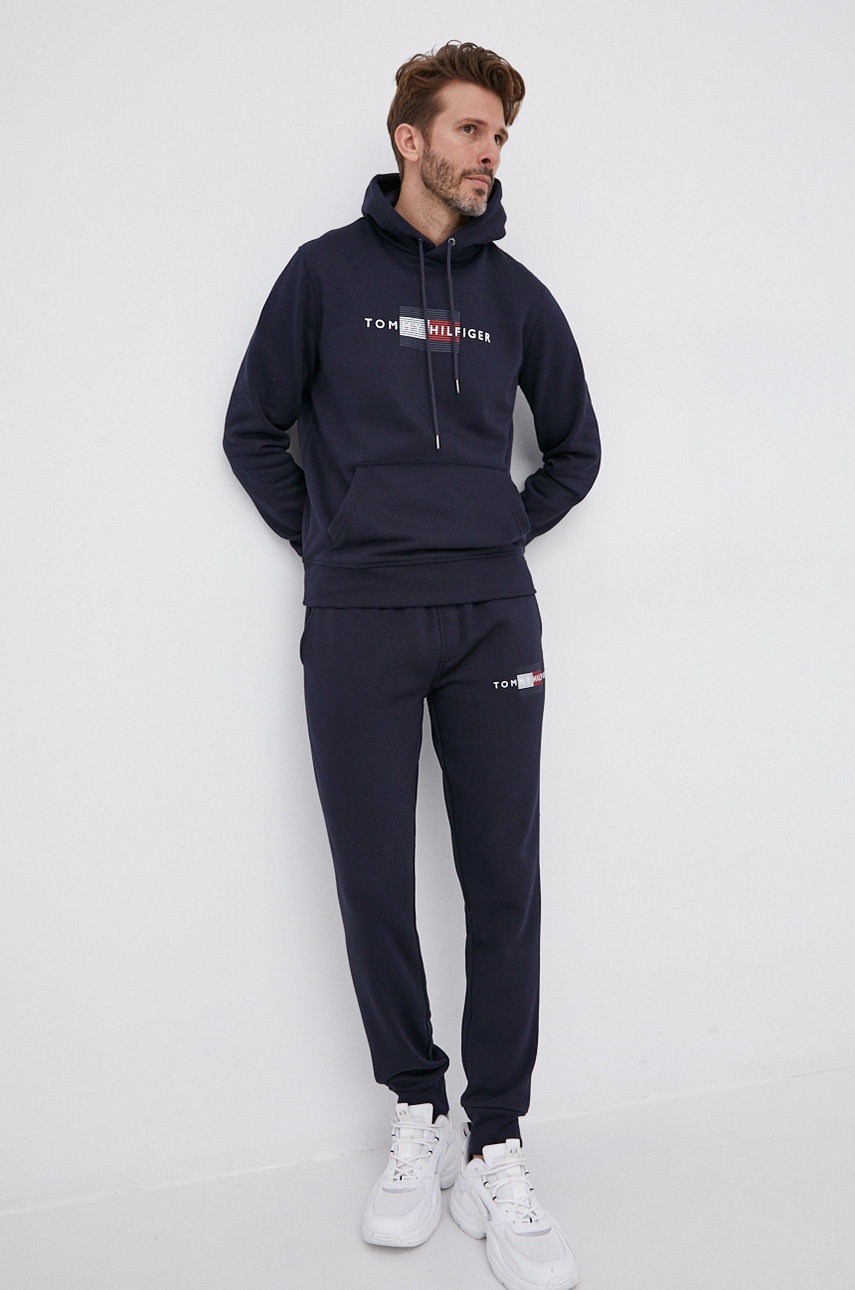 

Суичър Tommy Hilfiger мъжки в тъмносиньо с принт, Тъмносин
