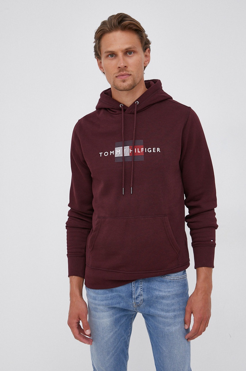 

Суичър Tommy Hilfiger мъжки в бордо с принт