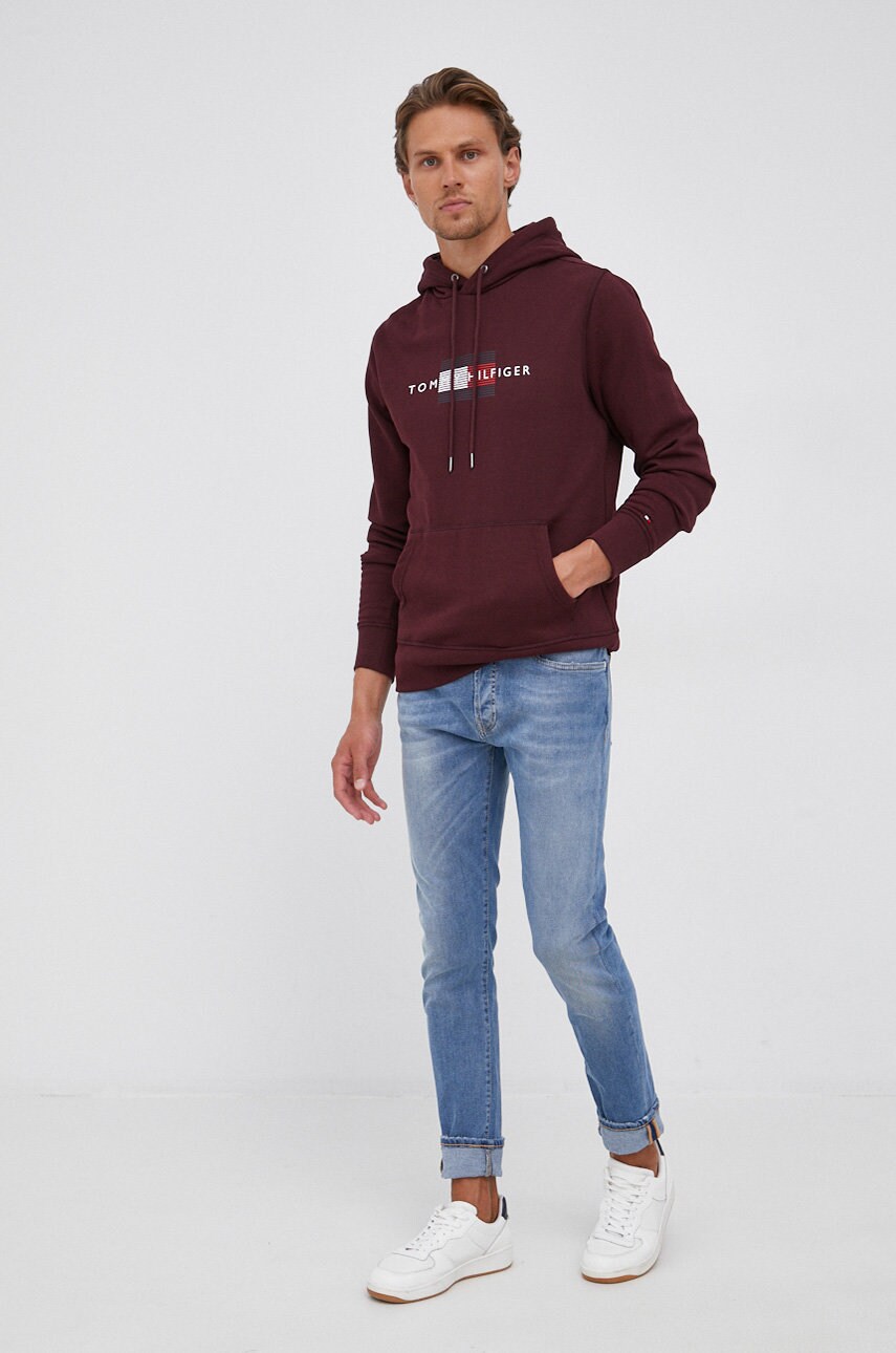 

Кофта Tommy Hilfiger мужская цвет бордовый с принтом
