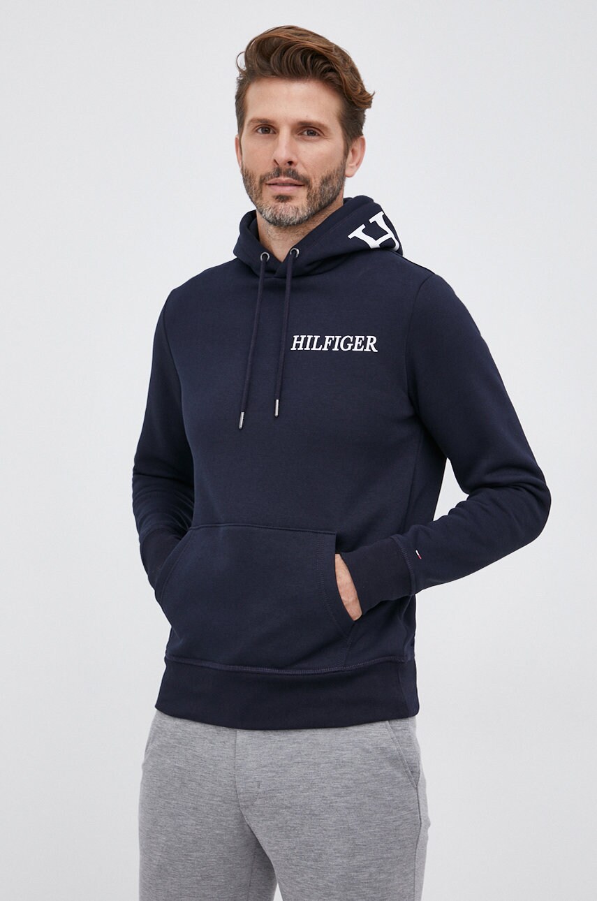 

Суичър Tommy Hilfiger мъжки в тъмносиньо с принт, Тъмносин