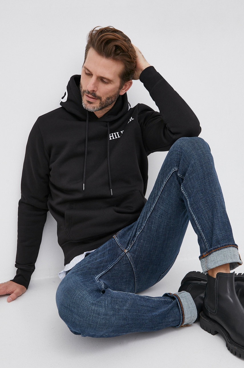 

Суичър Tommy Hilfiger мъжки в черно с принт, Черен