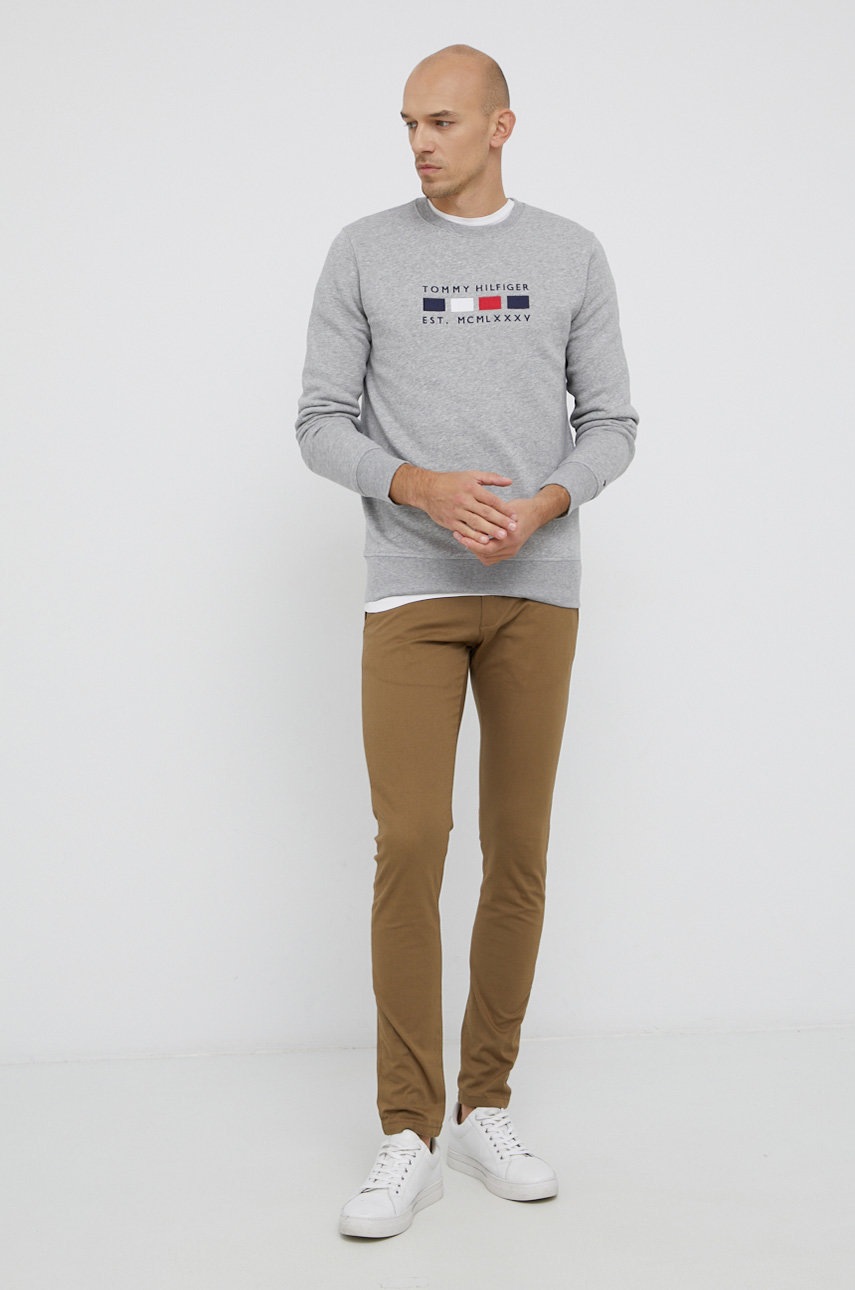 

Кофта Tommy Hilfiger мужская цвет серый с аппликацией
