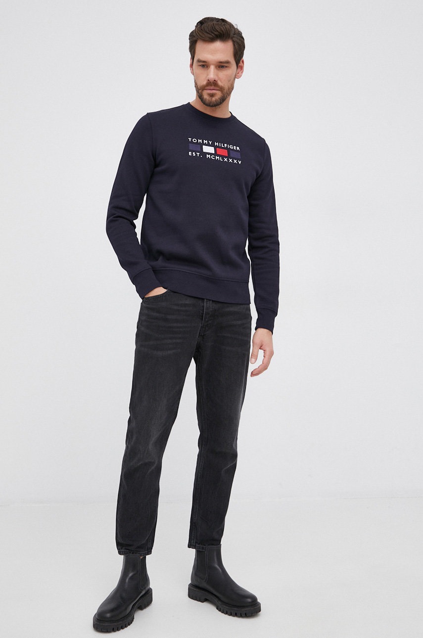 

Кофта Tommy Hilfiger мужская цвет синий с аппликацией