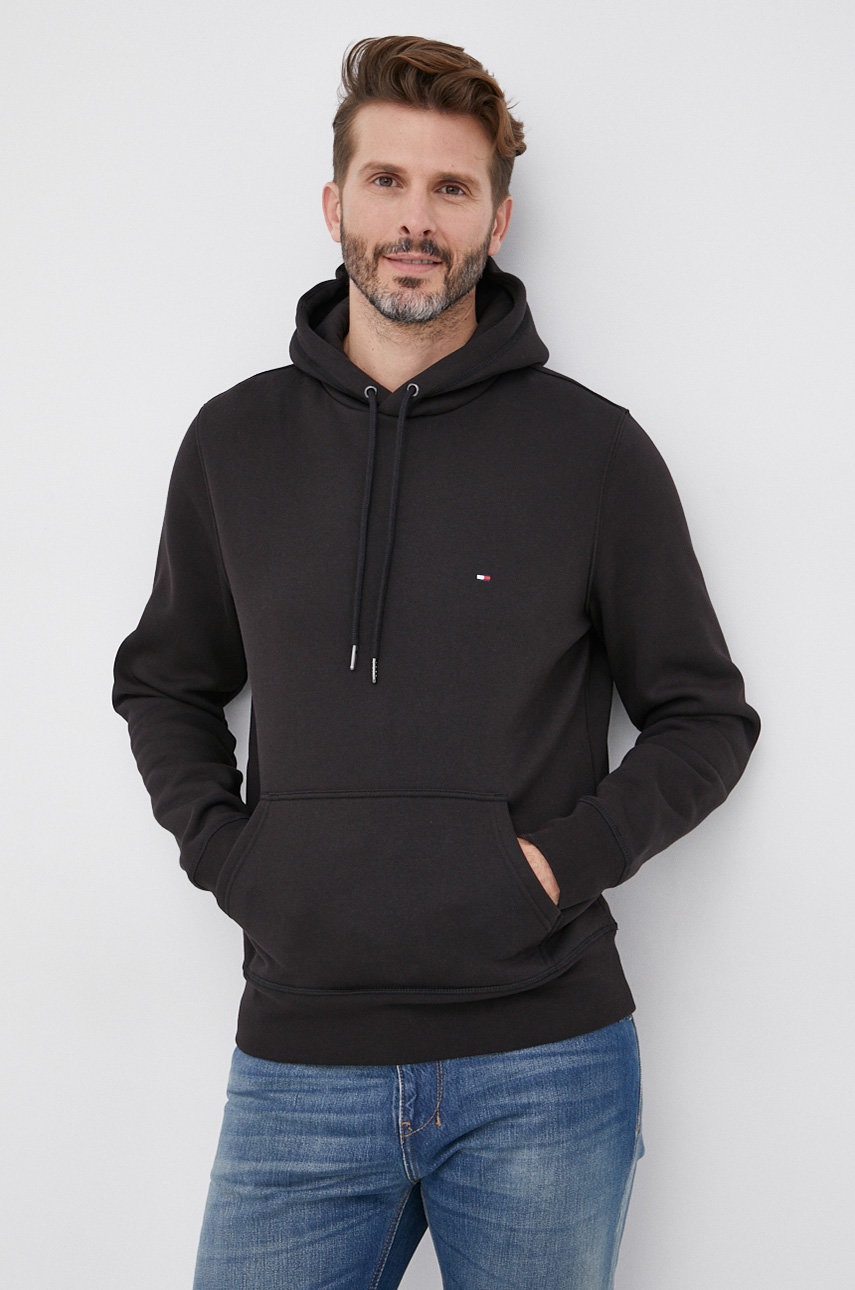 

Суичър Tommy Hilfiger мъжки в черно с изчистен дизайн, Черен