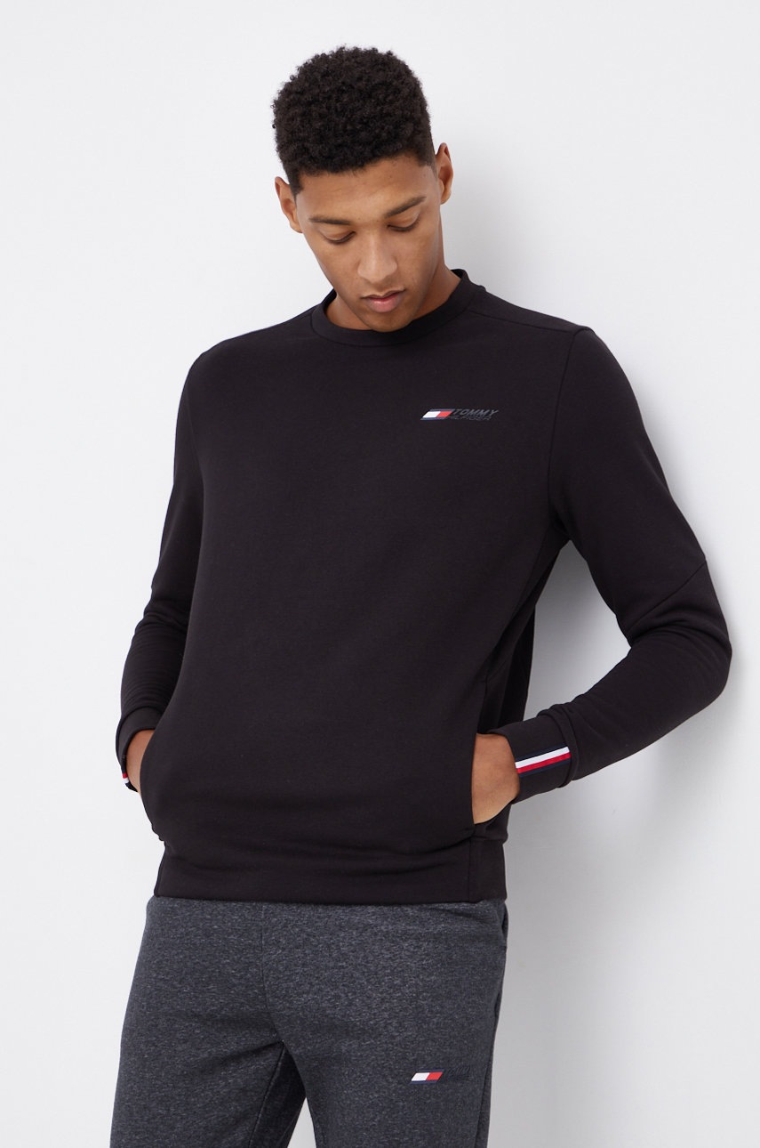 

Суичър Tommy Hilfiger мъжки в черно с изчистен дизайн, Черен