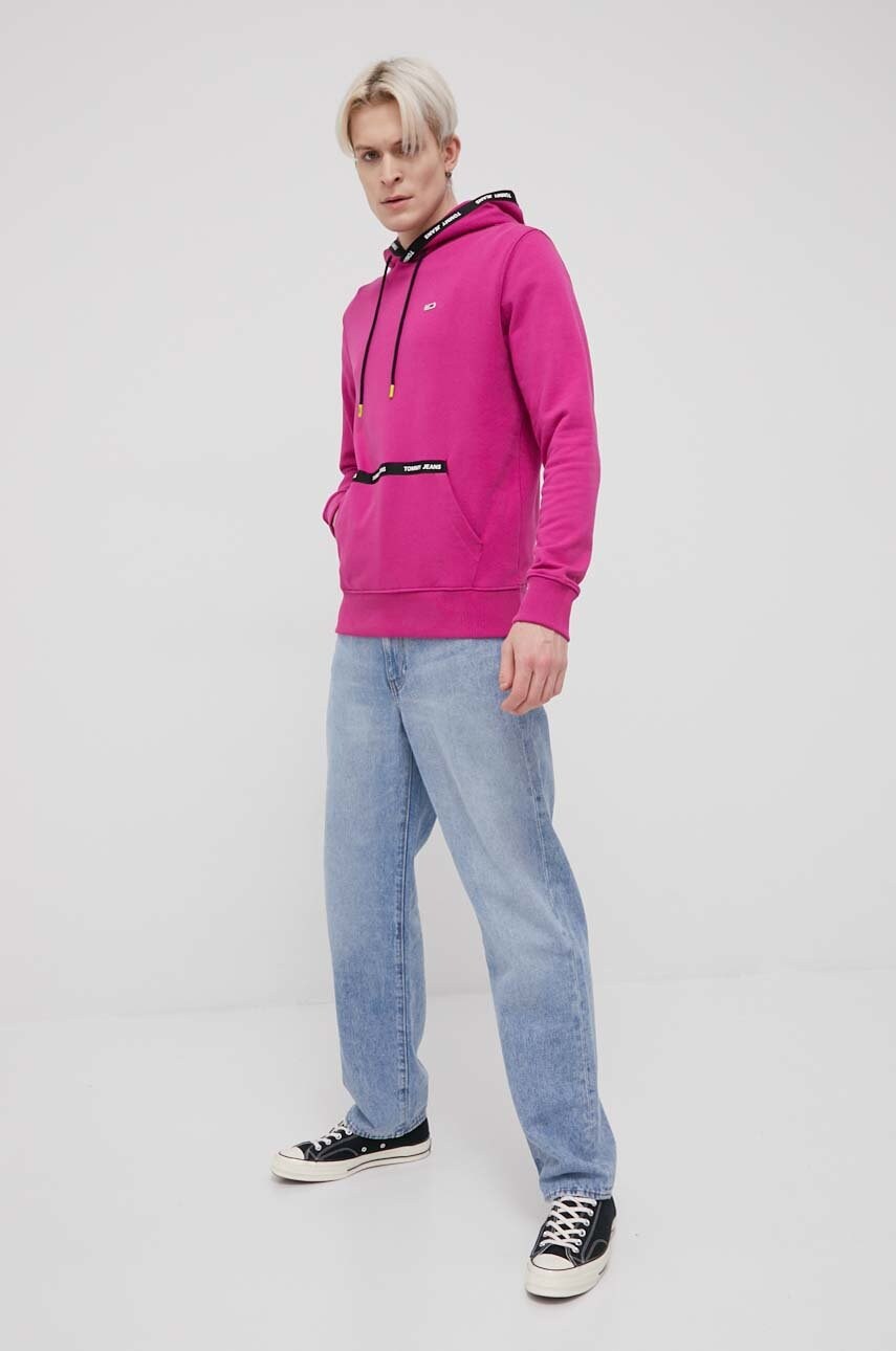 

Кофта Tommy Jeans чоловіча колір чорний однотонна