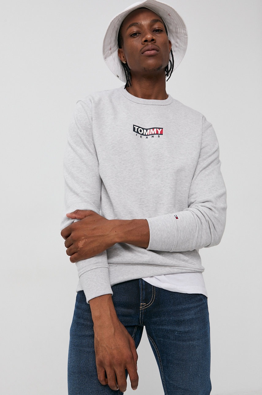 

Бавовняна кофта Tommy Jeans чоловіча колір сірий меланж