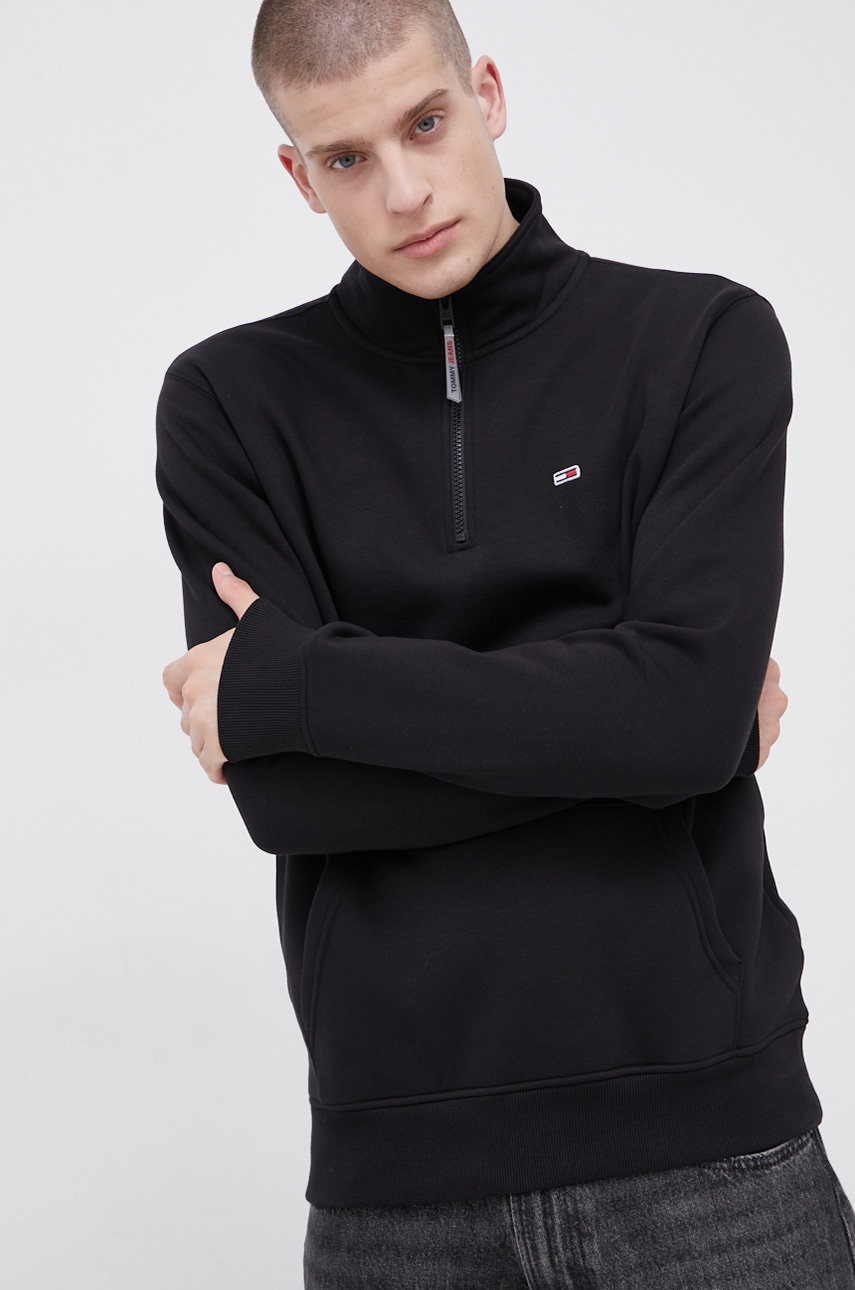 

Суичър Tommy Jeans мъжки в черно с апликация, Черен