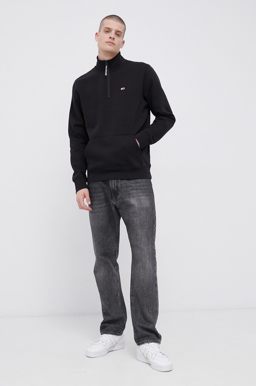 

Кофта Tommy Jeans мужская цвет чёрный с аппликацией