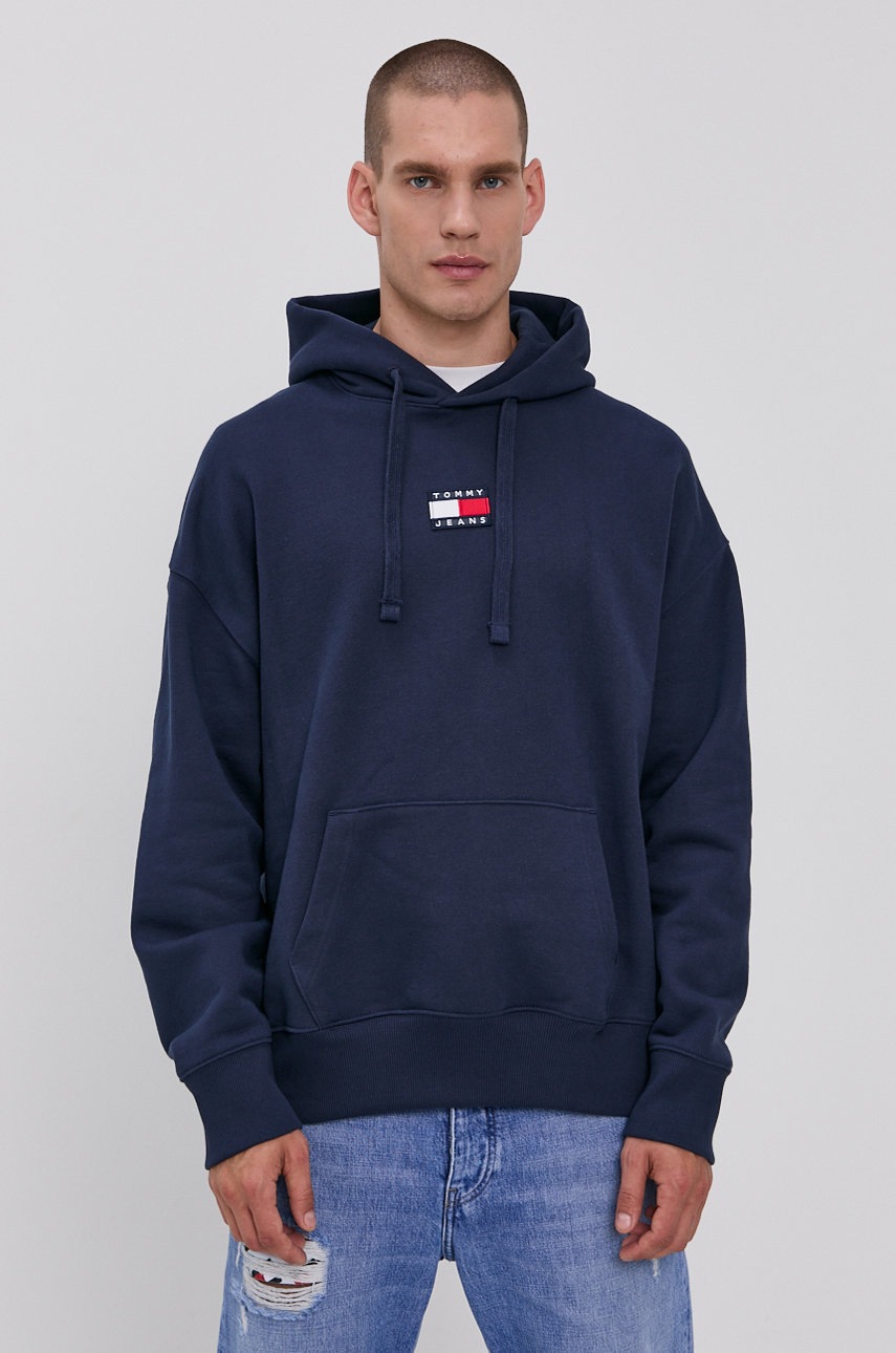

Бавовняна кофта Tommy Jeans чоловіча колір синій з аплікацією