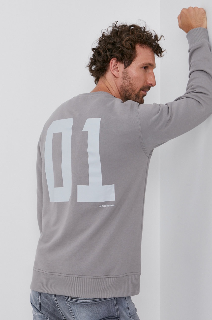 

Кофта G-Star Raw мужская цвет серый с принтом