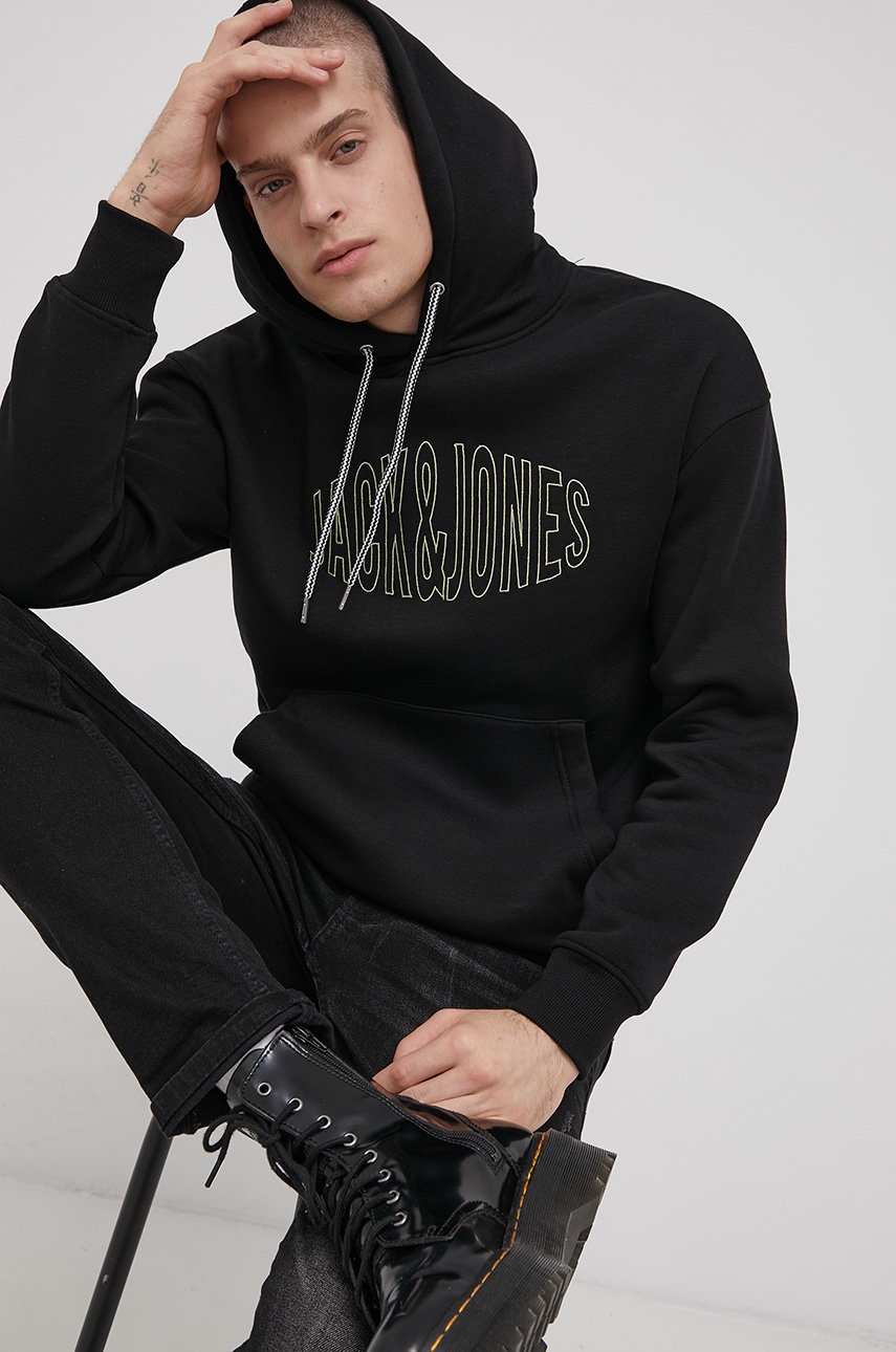 

Суичър Jack & Jones мъжки в черно с изчистен дизайн, Черен