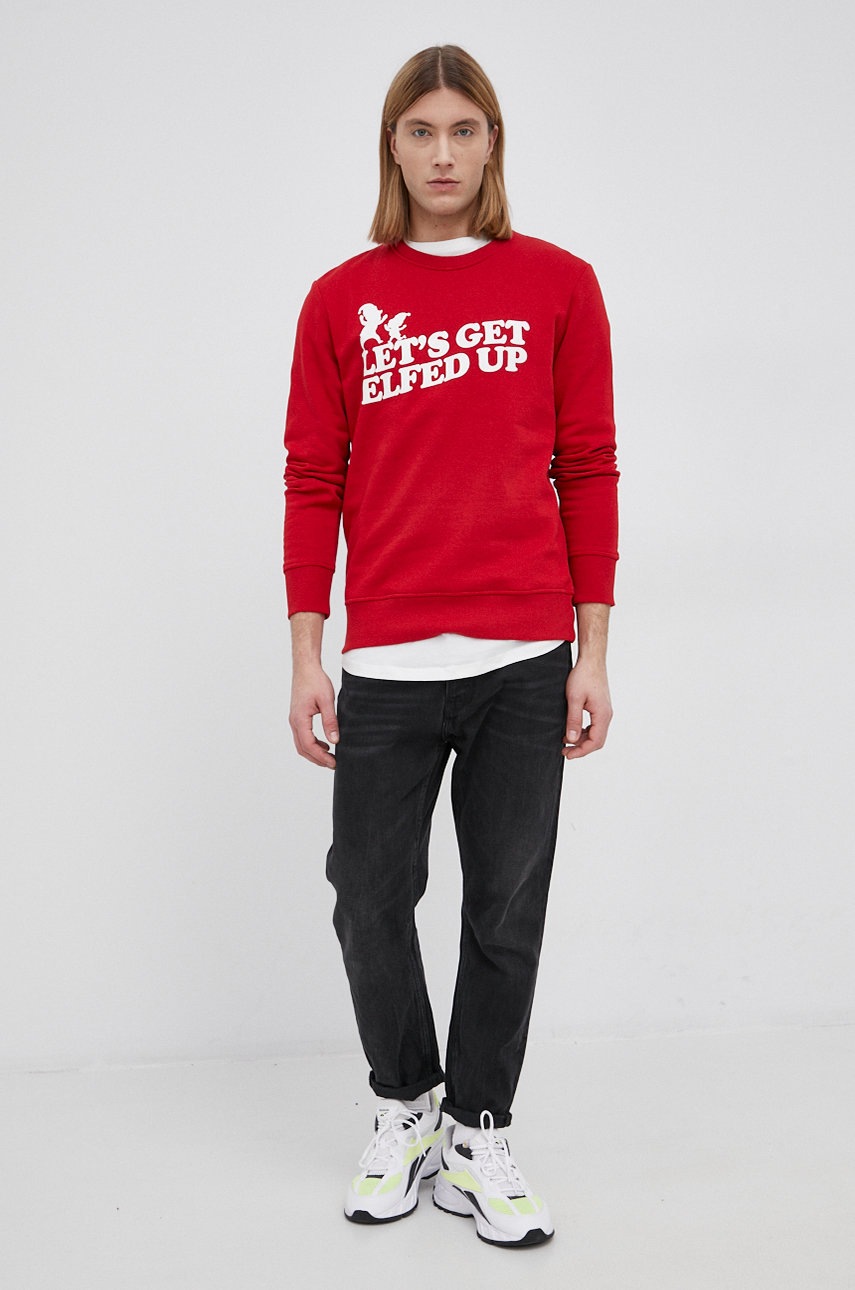 

Кофта Jack & Jones чоловіча колір червоний з принтом