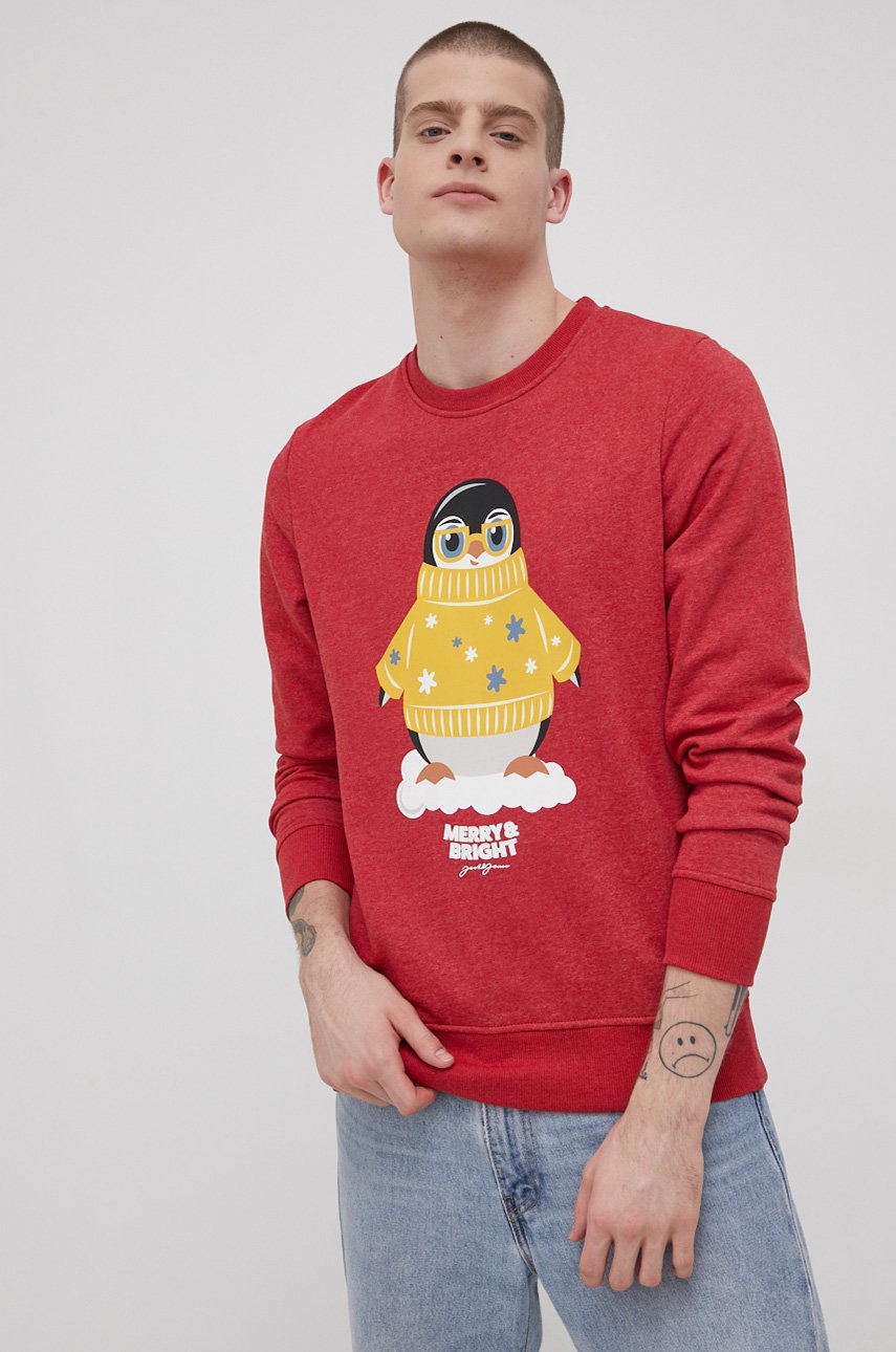

Кофта Jack & Jones чоловіча колір червоний з принтом