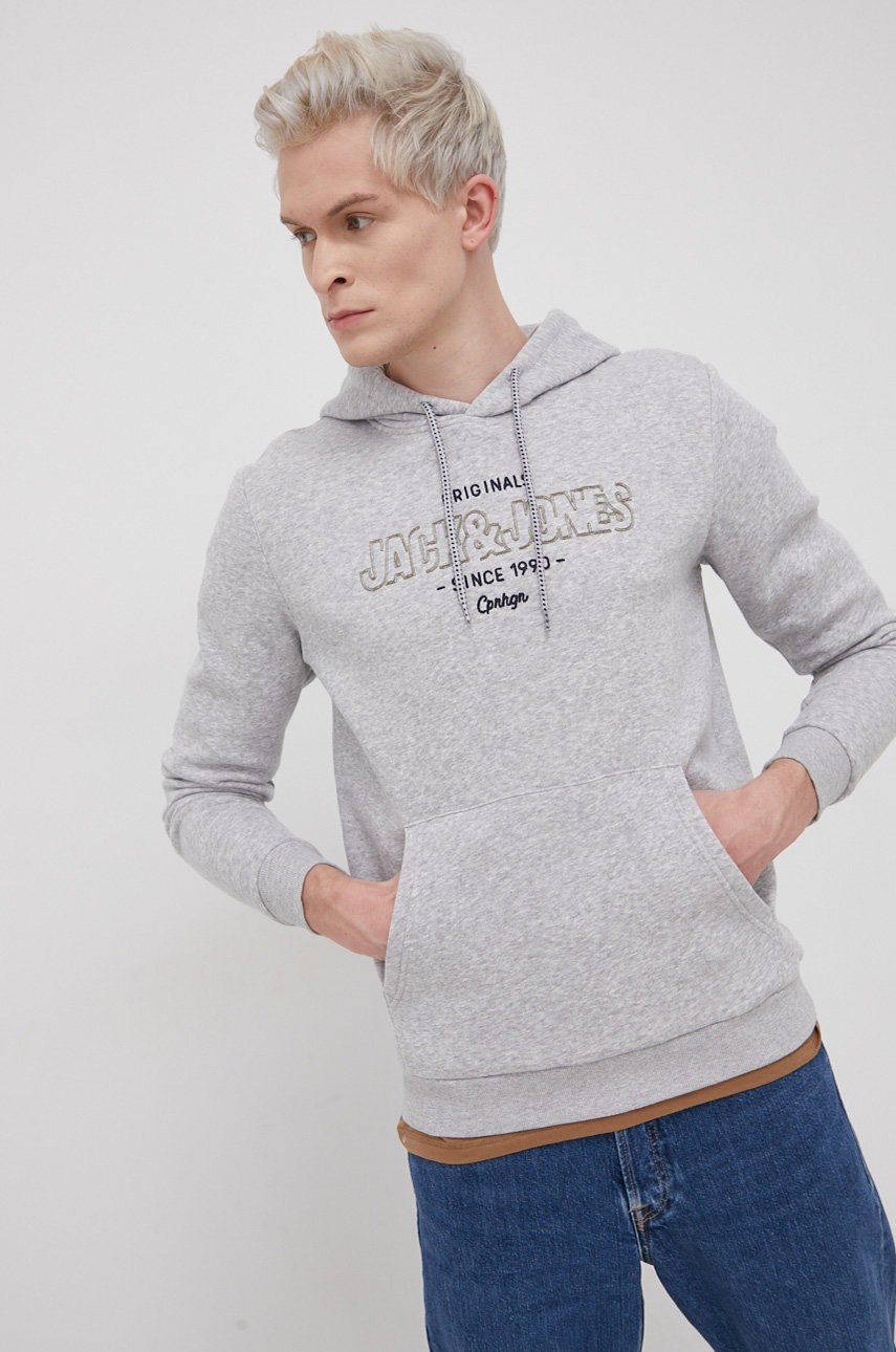 

Суичър Jack & Jones мъжки в сиво с апликация, Сив