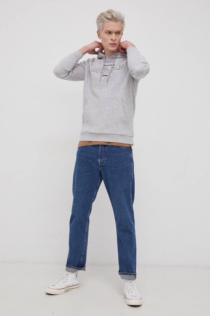 

Кофта Jack & Jones мужская цвет серый с аппликацией